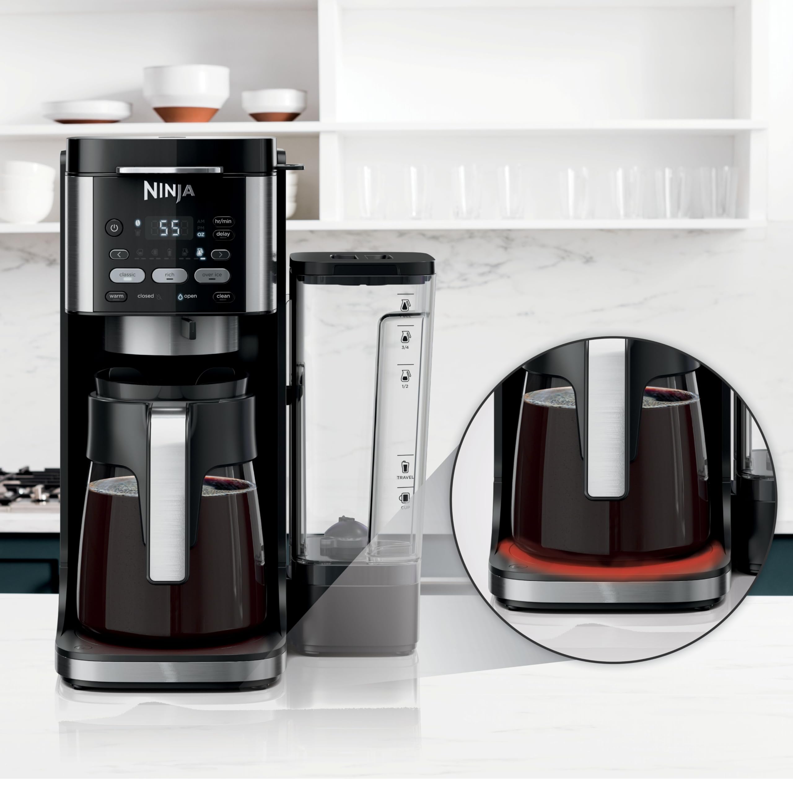 Ninja Drip Coffee Maker, DualBrew Pro Hot & Iced, Black, CFP101 | Single Serve to Carafe, Brew with Pods & Grounds, Compatible with K Cups, 3 Brew Styles, 60oz Removable Reservoir