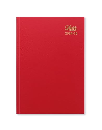 Letts of London Agenda scolaire semainier 2024/2025 format A5 – Rouge