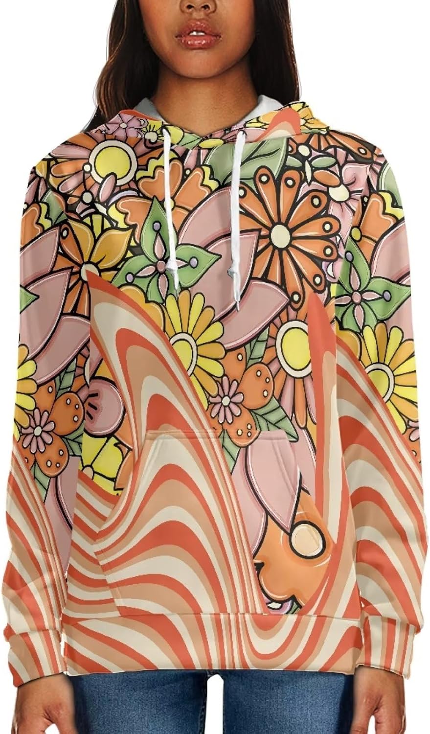 INSTANTARTS Women's Active Hoodies Athletic Sweatshirts with Front Kangaroo Pocket Long Sleeve Pullover Tops