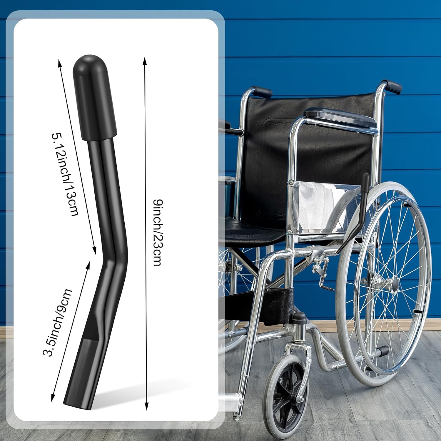 Tandefio 2 Pcs Wheelchair Brake Extenders for Transport, Black, 6 Inch