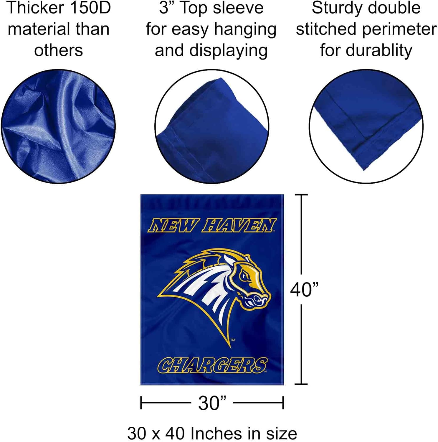 New Haven Chargers Double Sided House Flag
