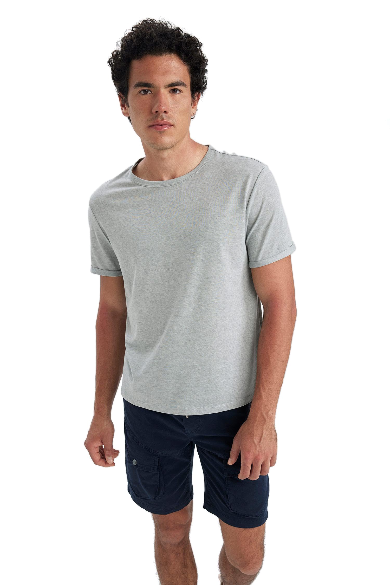 Erkek Regular Fit Bisiklet Yaka Basic Kısa Kollu Tişört