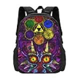 EOQIFJM Majora'S Mask Stained Glass Packable Backpack 20l Lightweight, Foldable Travel Daypack - Hiking & Shopping Backpack For Men Women