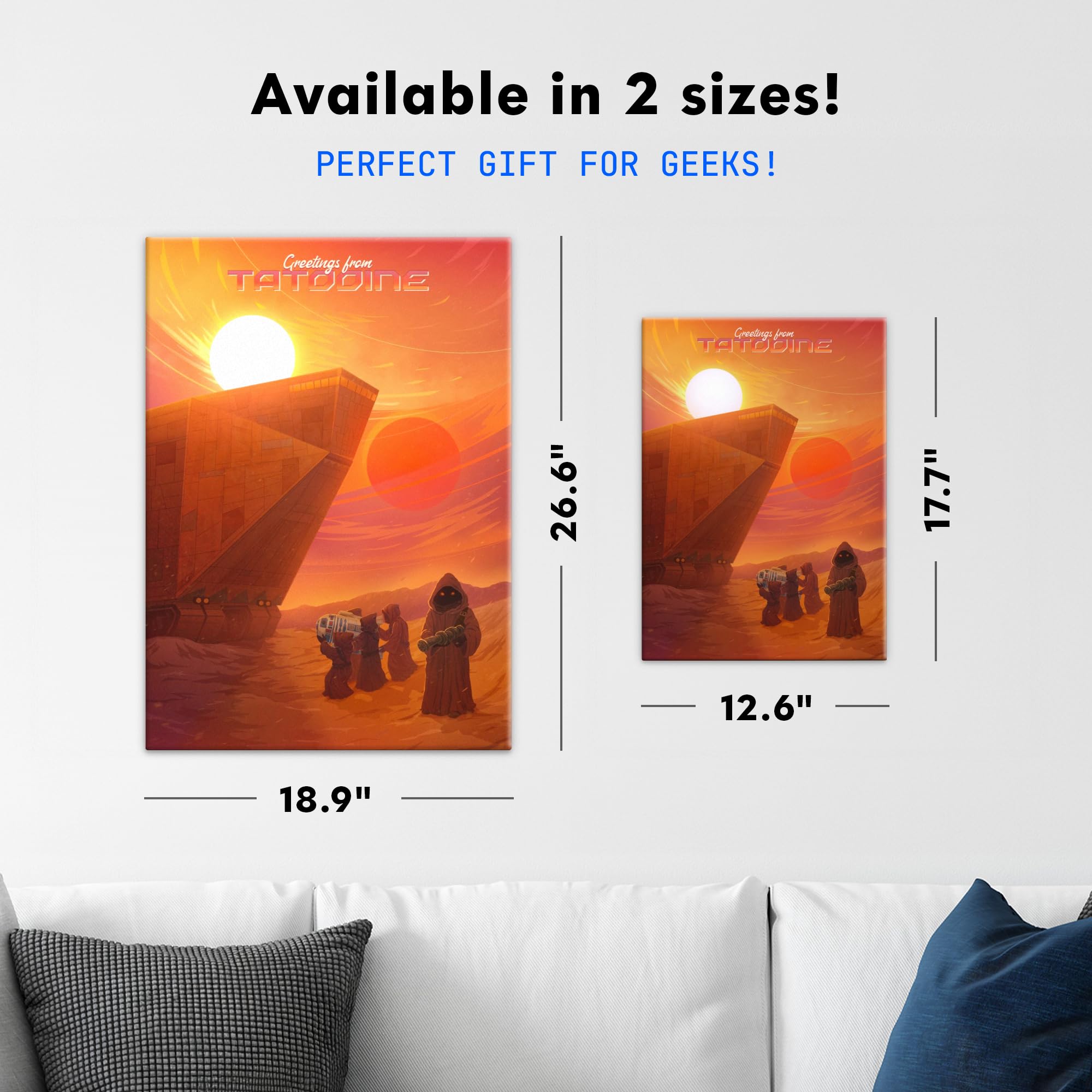 Displate Metallposter Star Wars Greetings from Tatooine Wanddeko Poster für Schlafzimmer Magnetische Befestigung 32 x 45 cm