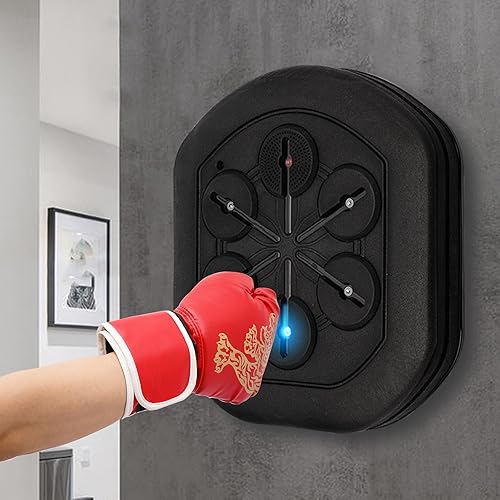Miniatura 9 de Máquina de boxeo de música, máquina de entrenamiento de boxeo de luz LED montada en la pared, conexión Bluetooth+cable de carga USB+1 par de