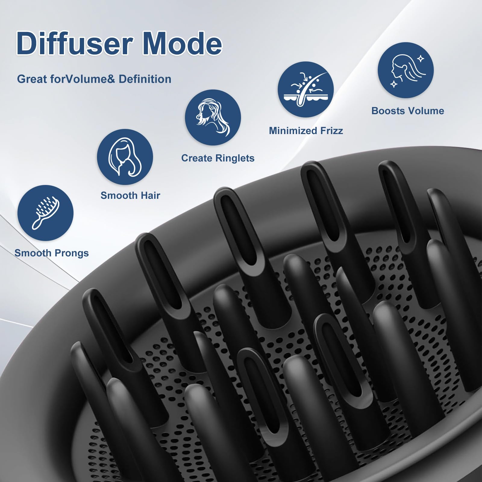 Difusor para Dyson Airwrap HS01/HS05/HS08 - Accesorio de Doble Función con Modo Cúpula y Modo Difusor para Rizados y Ondas