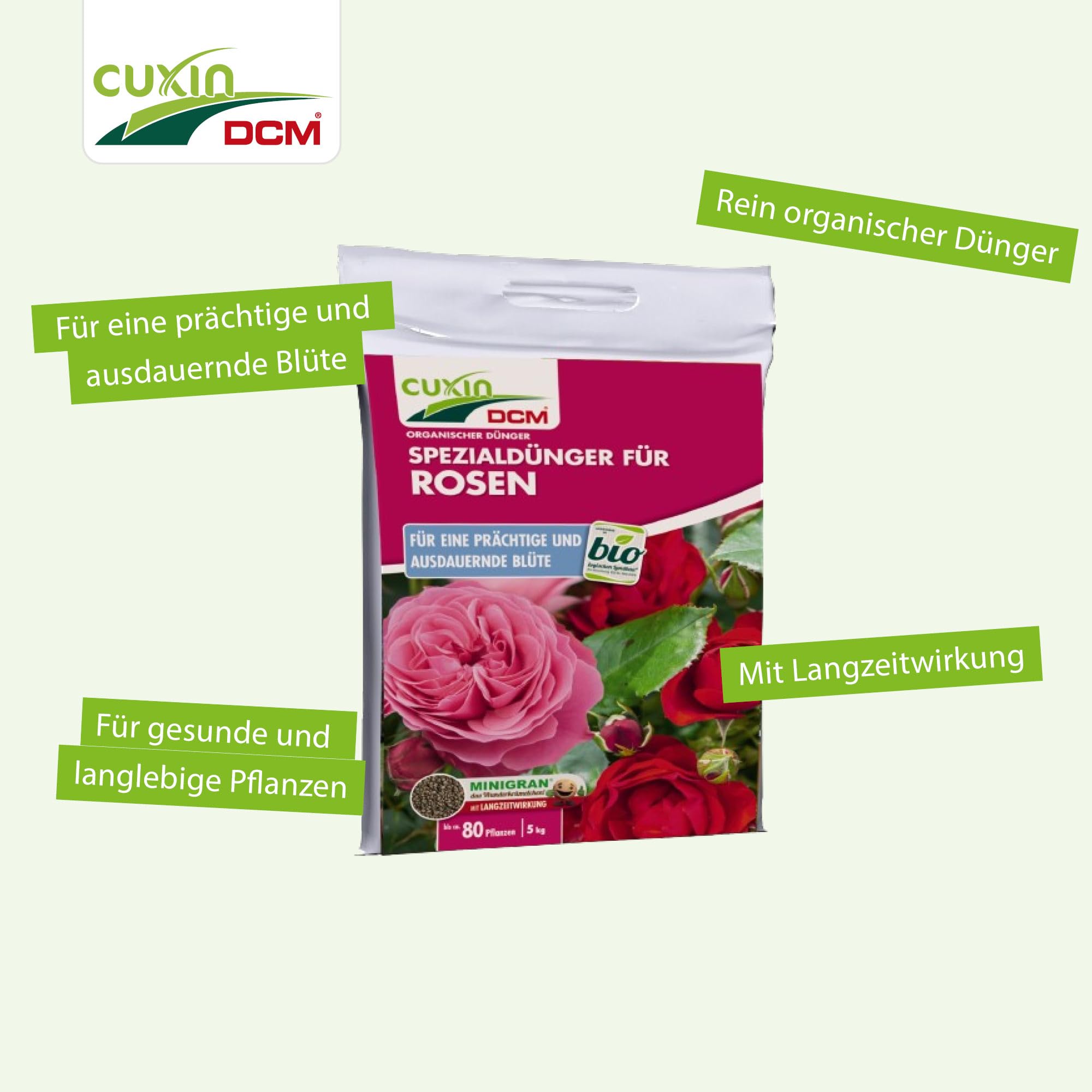 CUXIN DCM Engrais spécial pour roses et fleurs – Engrais spécial – Avec technologie MINIGRAN® – Engrais organique – 5 kg