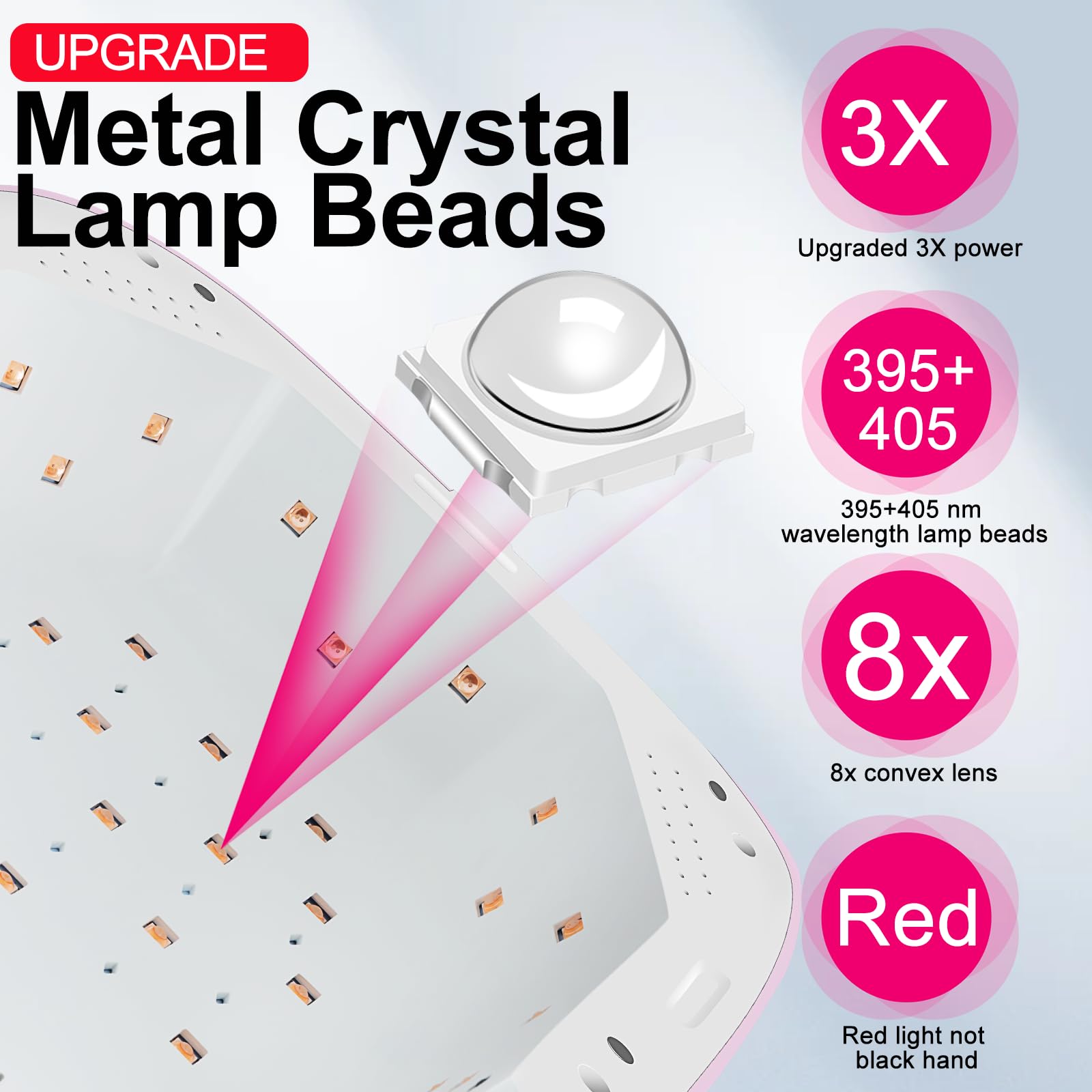 MEKK 54W Cordless UV LED Nail Lamp with Red Light and Auto Sensor