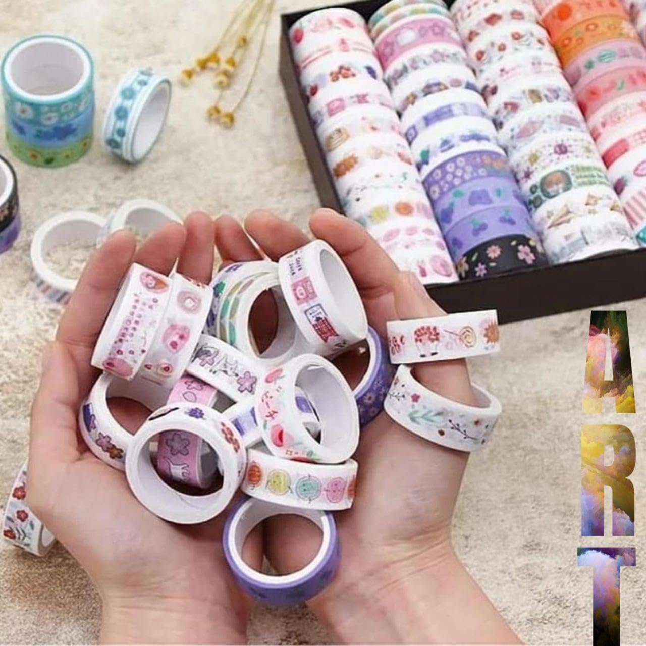 Crafty Cuddle Washi Tape Set Decorative Japanese Masking Paper Tape for Scrapbooking, Planners, Card/Gift Wrapping, DIY Decor and Craft Supplies Multicolor Printed Design - 30 Pcs (B0DFHKVQ8H) Amazon Price History, Amazon Price Tracker