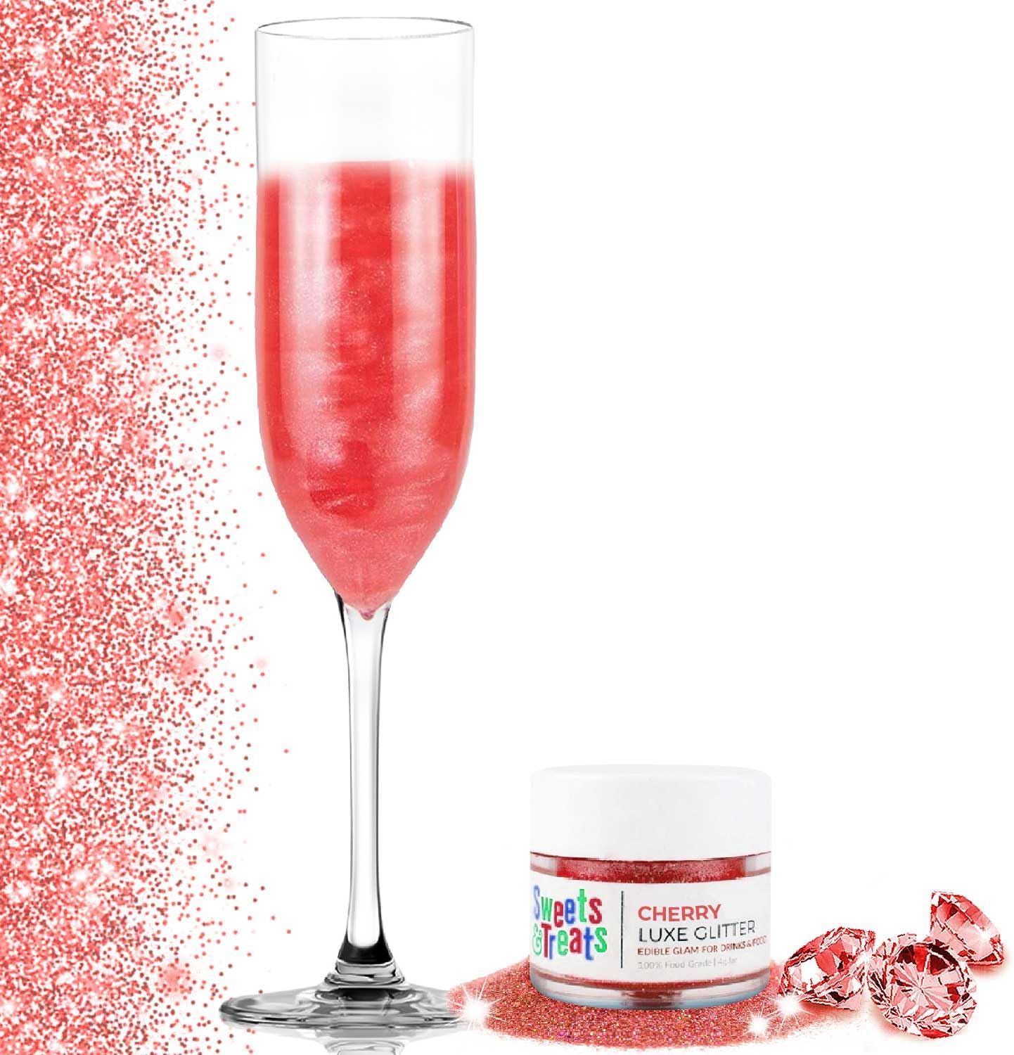 Edible Glitter for Drinks, Edible Glitter for Cakes, Drink Glitter, Brew Glitter, Red Edible Glitter Cake Decorations Edible Red Glitter, Edible Glitter for Strawberries, Cocktail Glitter