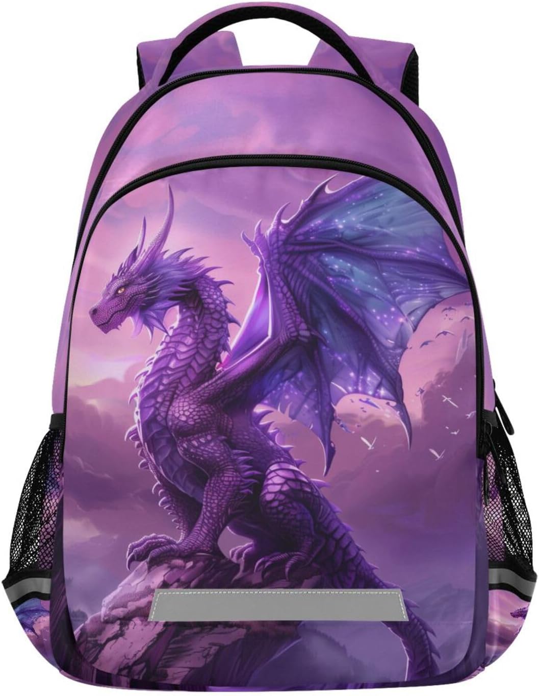 White Wolf with Glowing Blue Eyes Backpack for Boys Girls Kids Elementary Bookbag School Bag Students Daypack Travel Rucksack
