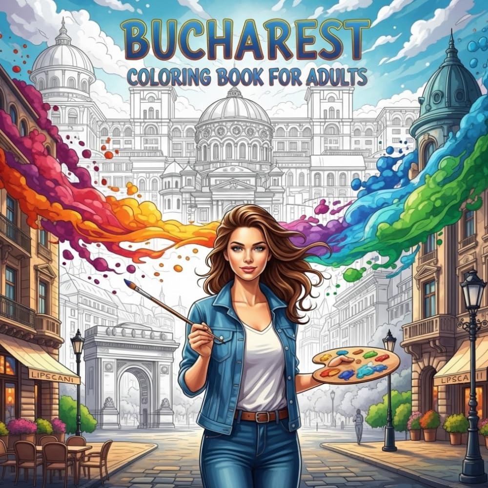 Bucharest Coloring Book for Adults: From the Heart of Romania Bold and Easy Pages Simple Designs for Travel and Relaxation for Adults, Teens, and ... Stress (Coloring series of European capitals)
