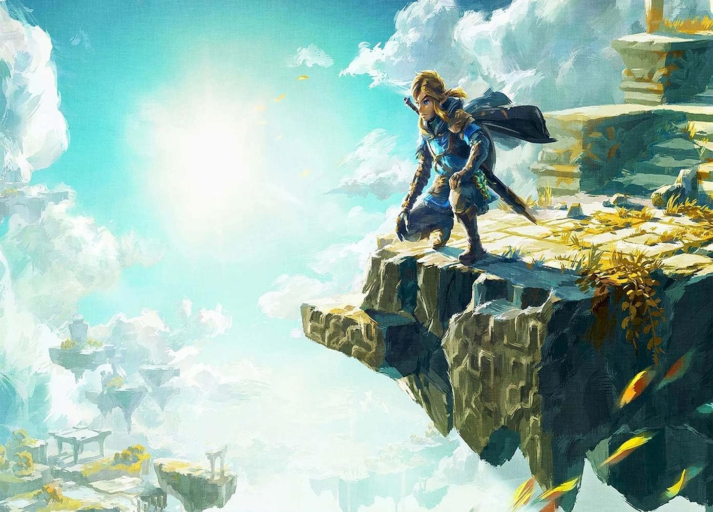 Video Game Tapestry Anime Mountain Castle Tapestry for Bedroom 60x40inch Video Game Tapestry Wall Handing Tears of the Kingdom Wall Poster