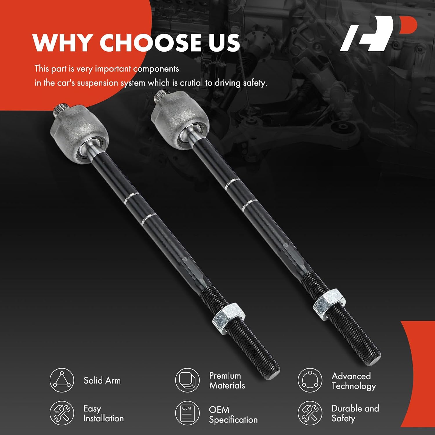 A-Premium 2 x Front Inner Tie Rod Ends, Compatible with Ford Explorer & Mercury Mountaineer, 2002 2003 2004 2005