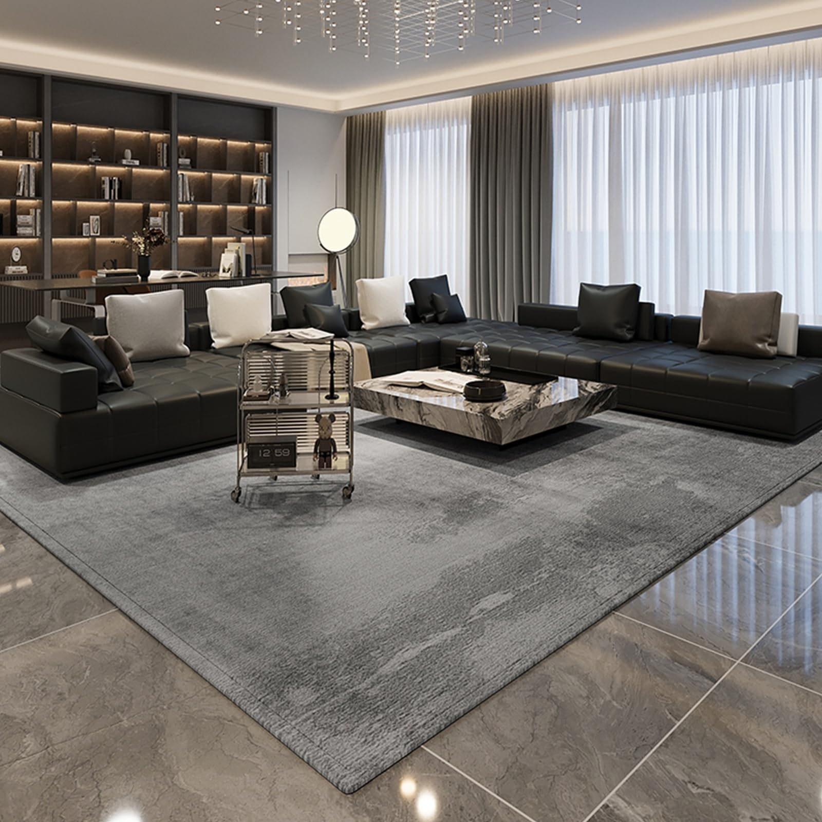 Tapis de salon moderne nordique lavable et pliable pour sol de chambre