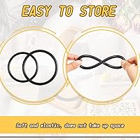 Vista 3 de Nuanchu 4 Pcs Crystal Singing Bowl Mallet Bowl Striker and O Ring Set, Include 2 Rubber Head Wood Handle Mallet with 2 Rubber O Rings for Playing