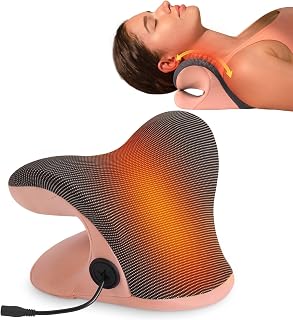 Neck Stretcher for Pain Relief, Eazfy Heated Neck Stretcher Cervical Traction with Carbon Fiber Heating Pad and Magnetic Therapy Case, Neck and Shoulder Relaxer for TMJ Cervical Spine Alignment