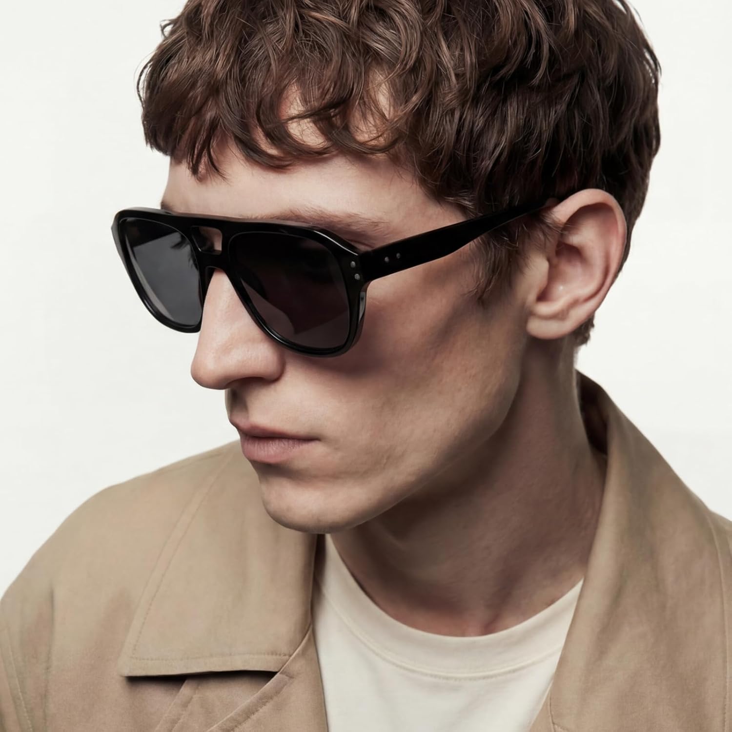 Polarized Sunglasses for Men Women - Black Retro Square Sun Glasses Driving Fishing UV400 Protection - Image 3