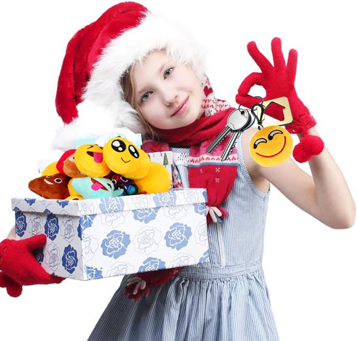 Dreampark 80 Pack Mini Emoticon Keychain Plush, Party Favors for Kids, Valentine's Day Gifts/ Birthday Party Supplies, Emoticon Gifts Toys Easter Basket Stuffers Carnival Prizes for kids 2" Set of 80