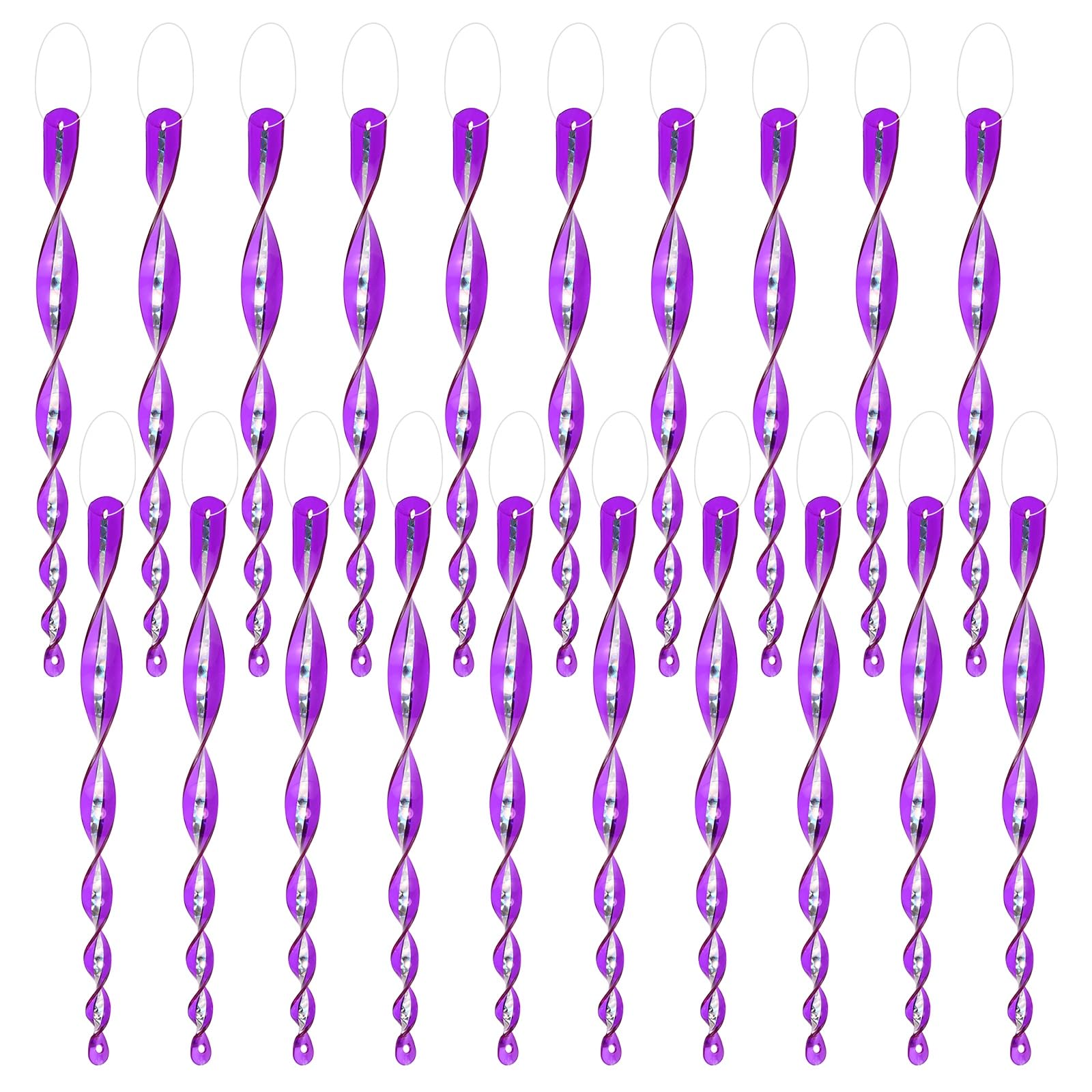 Varillas reflectantes para pájaros M METERXITY de 12 pulgadas en espiral morado paquete de 20
