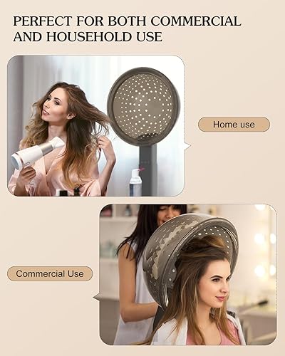 Miniatura 8 de SyyBhb Secador de pelo profesional con capucha de salón de 1000 W con soporte, temporizador de 60 minutos, temperatura ajustable, ángulo y altura