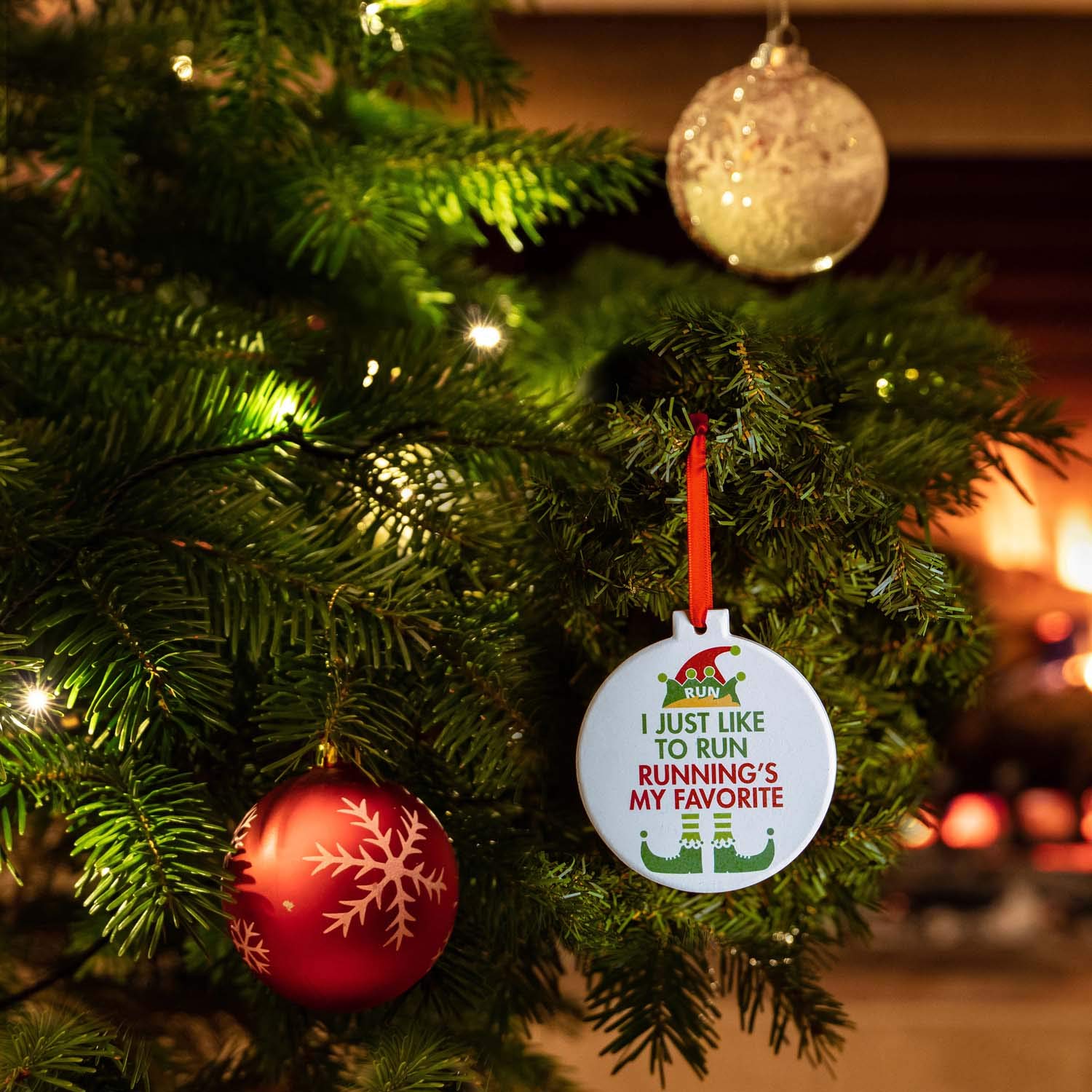 Gone for a Run Running Round Ceramic Ornament | Running's My Favorite