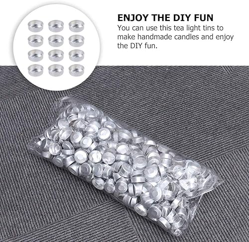 Miniatura 7 de SEWACC 300 piezas de latas de luz de té de aluminio, vasos de cera para velas, caja vacía, lata de té de metal, recipiente para hacer velas