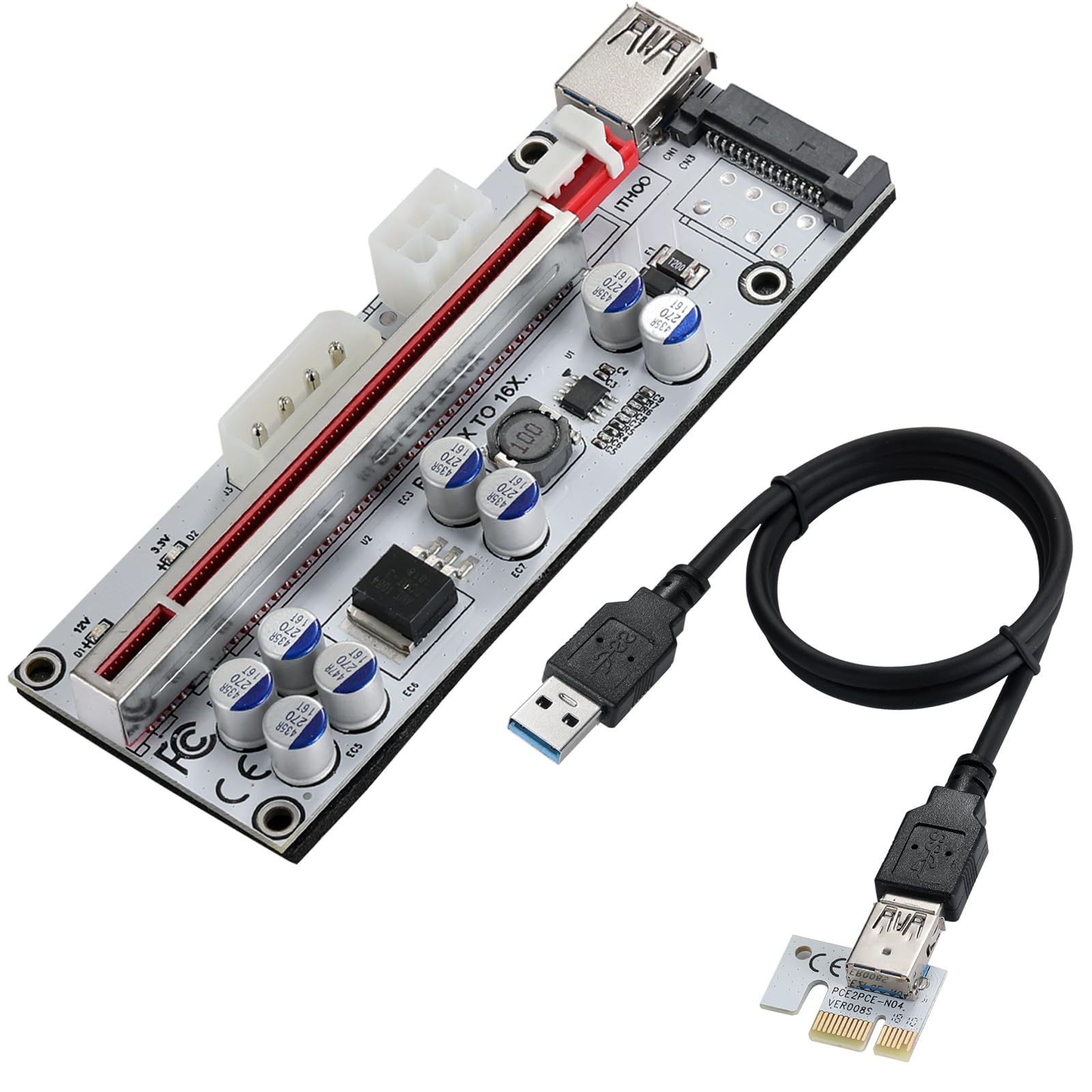 Amazon.co.jp: Mzhou USB 3.0ケーブル付きPCI-E 1X to 16X Riser Card