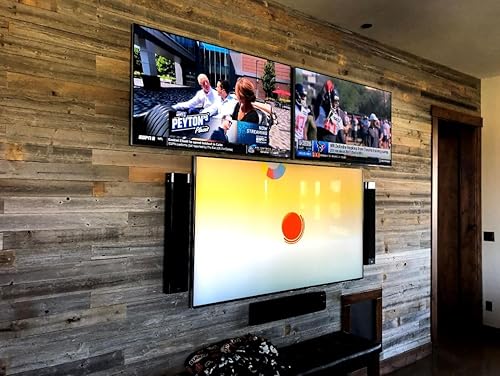 Miniatura 9 de Tablones de madera real envejecidas para paredes. Paneles de madera de granero reciclado, rústico, para acentuar paredes, aplicación fácil con clavos