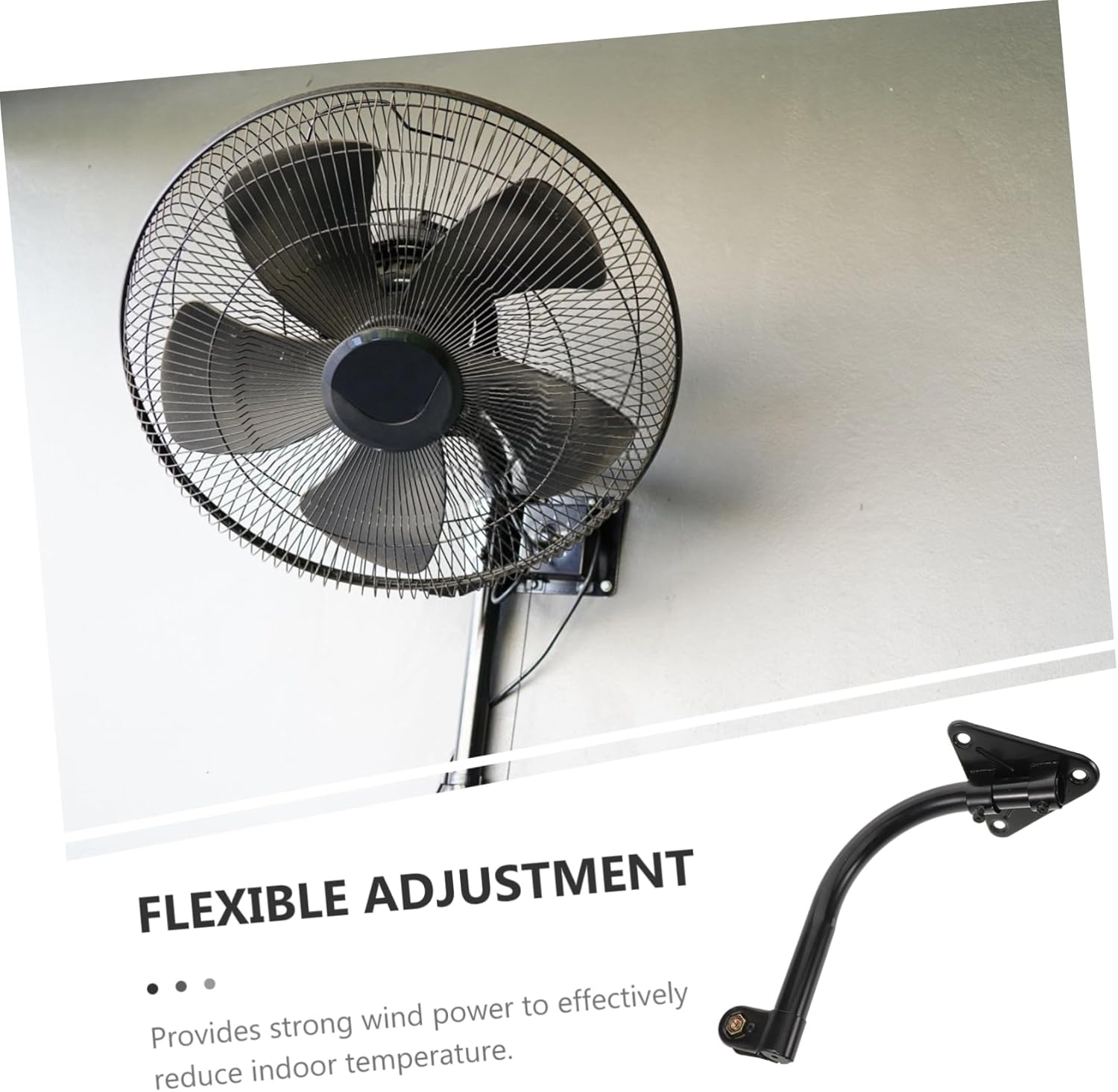 1set Wall-mounted Fan Bracket Sturdy Iron Support for Electric Fans Heavy-duty Curved Design for Secure Installation Homes Offices Industrial Spaces