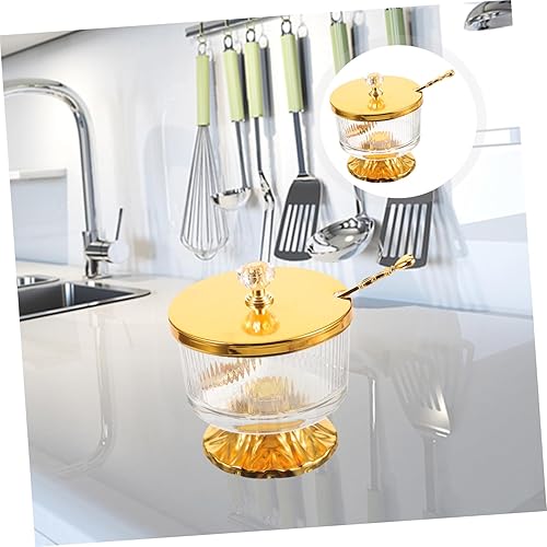 Miniatura 9 de DOITOOL café en polvo azucarero tarro de almacenamiento soporte de café para café molido café rayas verticales pimienta negra recipiente de vidrio