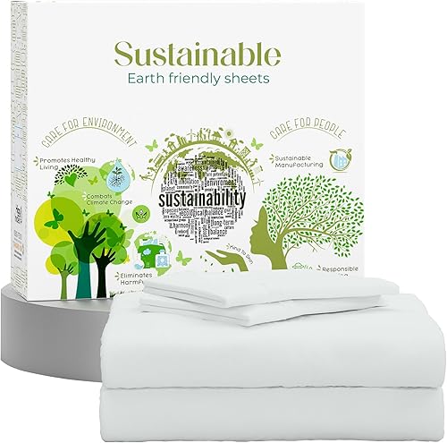 Purity Home - Juego de sábanas 100% algodón de 400 hilos, percal refrescante, con bolsillo profundo elástico, ropa de cama de 4 piezas, lujo estilo
