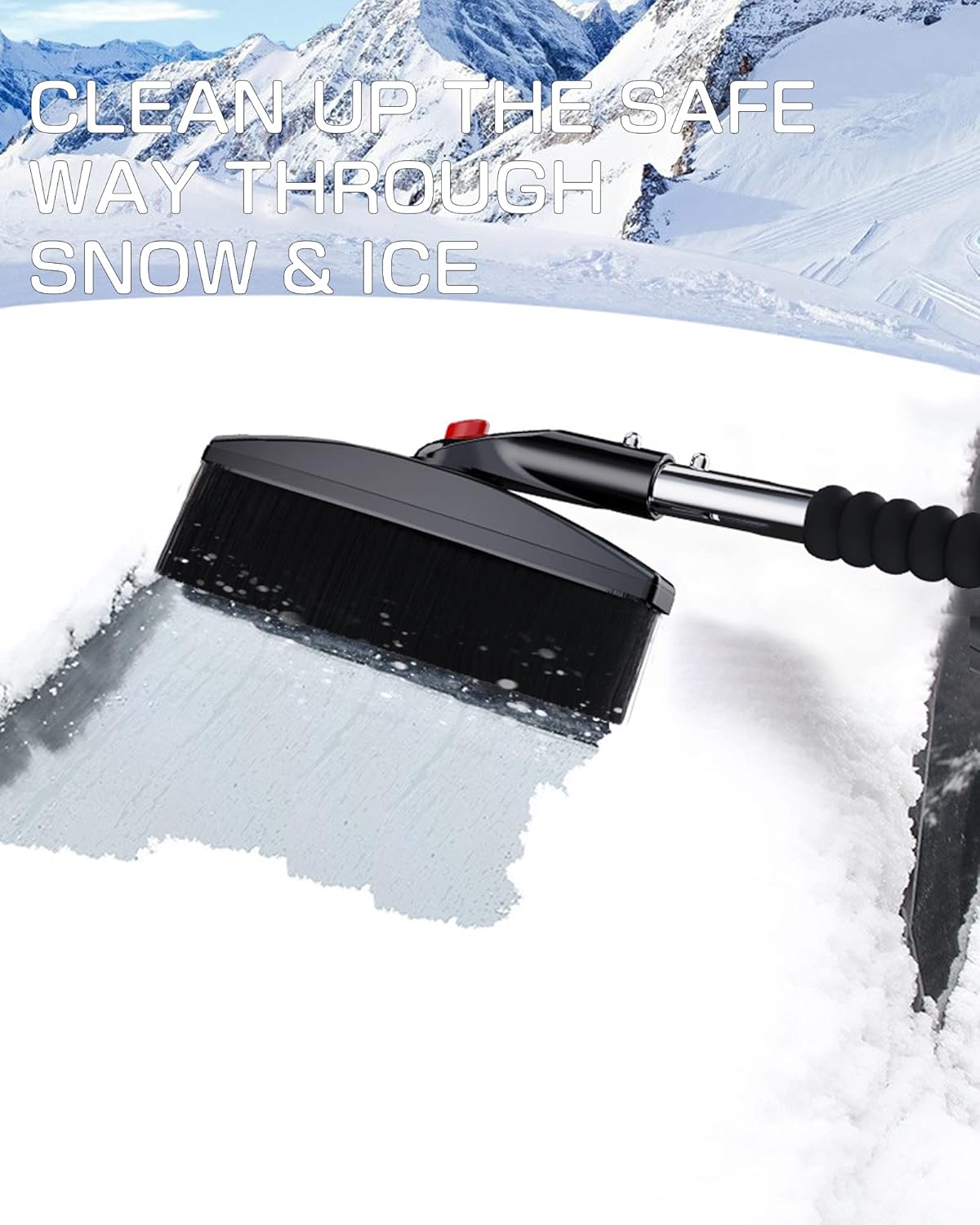 3-in-1 Snow Shovel Kit, multifun Snow Shovel with Ice Scraper and Snow Brush, 3 Piece Collapsible Design with Carry Bag Ice Scraper and Snow Brush, for Car Truck Camping Backyard : Patio, Lawn & Garden