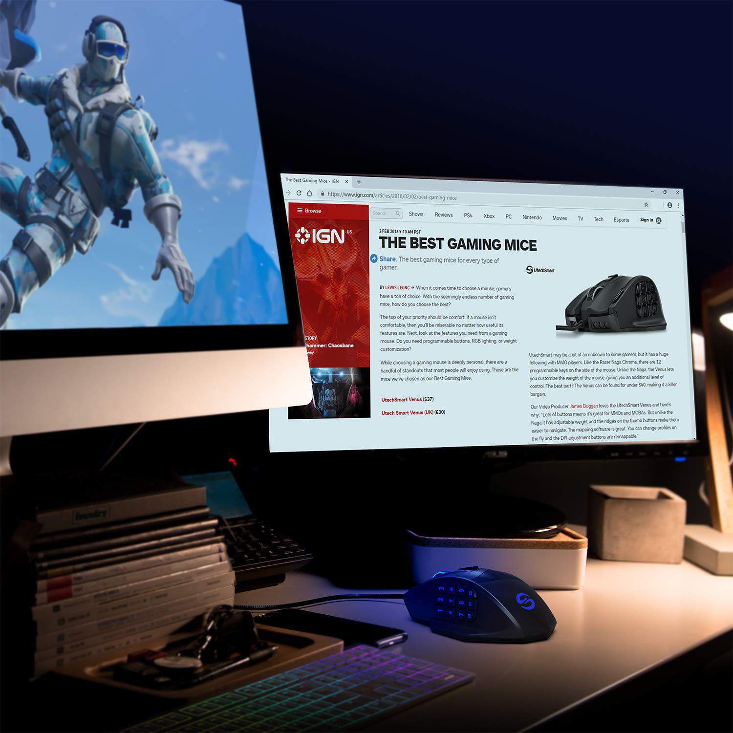 UtechSmart Venus Gaming Mouse RGB Wired, 16400 DPI High Precision Laser ...