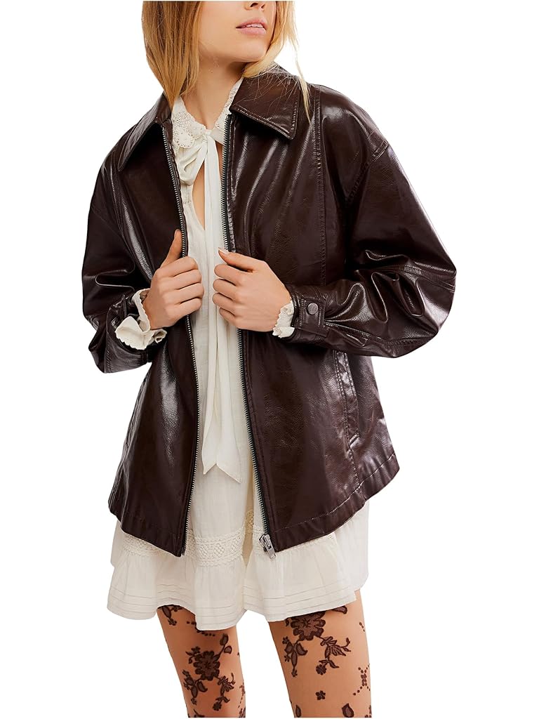 Brown Free People We The Free Sloane Vegan Leather Jacket