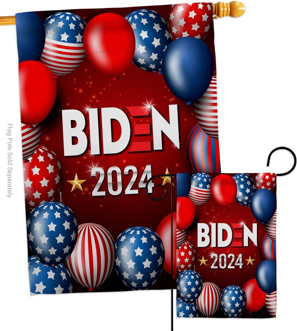 Biden Harris Flag Joint Garden House Flag Set Patriotic Vote President Democrat Republican Tea Party United State American Election Decoration Banner Small Yard Gift Double-Sided, Made in USA