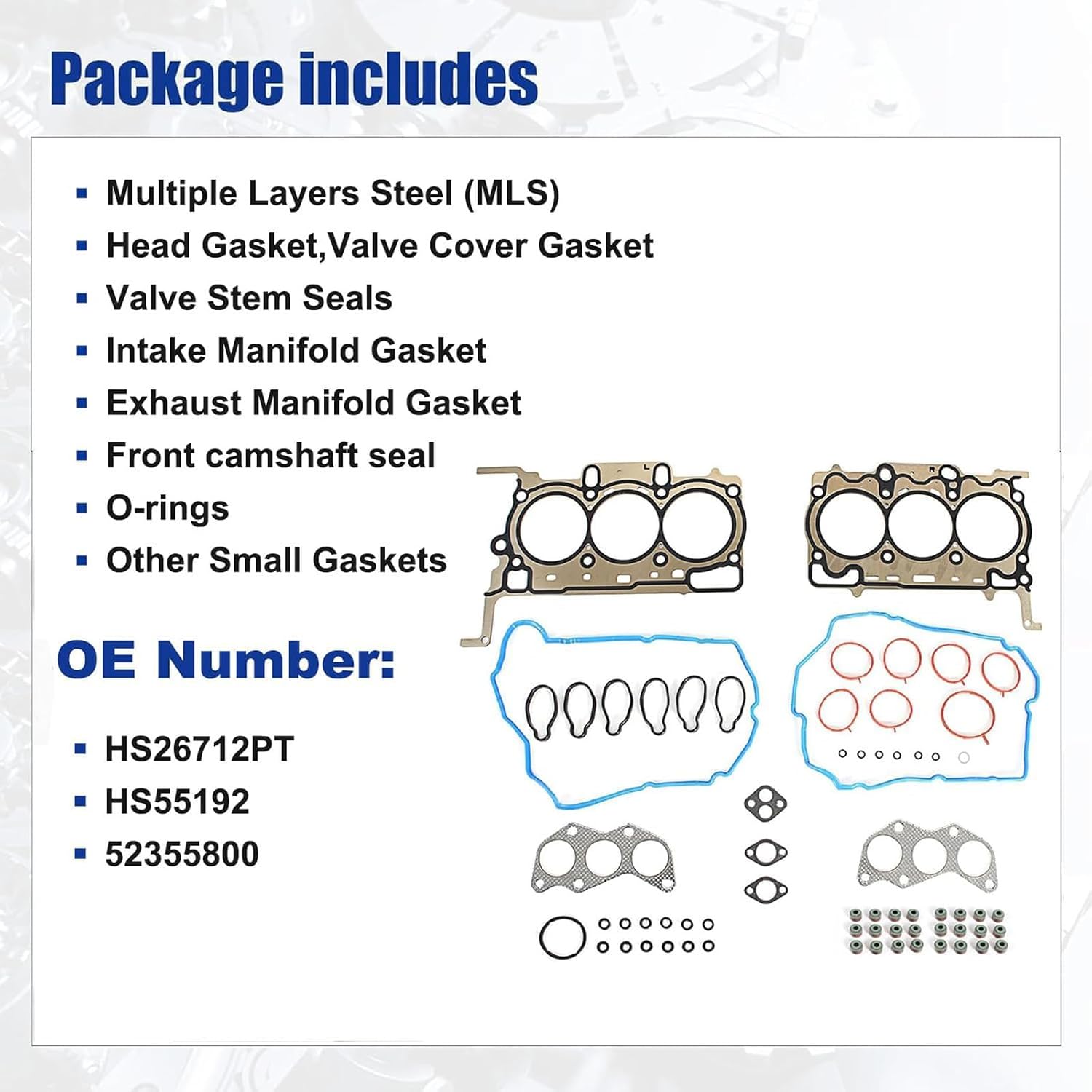 AUCERAMIC HS26712PT Cylinder Head Gasket Set Fit for Subaru Legacy 2010-2019, Outback 2010-2019, Tribeca 2008-2014, 3.6L DOHC ENG Code EZ36D, Replaces# HS55192, 26712PT
