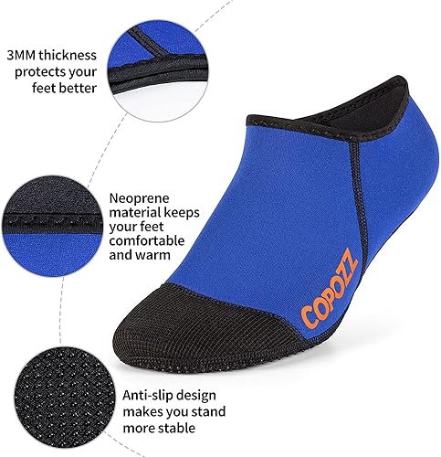 Miniatura 2 de COPOZZ Calcetines de buceo de neopreno de 0.118 pulgadas (0.118 in), antideslizantes para esnórquel natación, jóvenes, hombres y mujeres