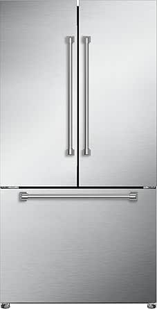 Thor Kitchen Gordon Ramsay 36 Inch 20.3 cu ft French Door Counter Depth Refrigerator with Ice Maker in Stainless Steel
