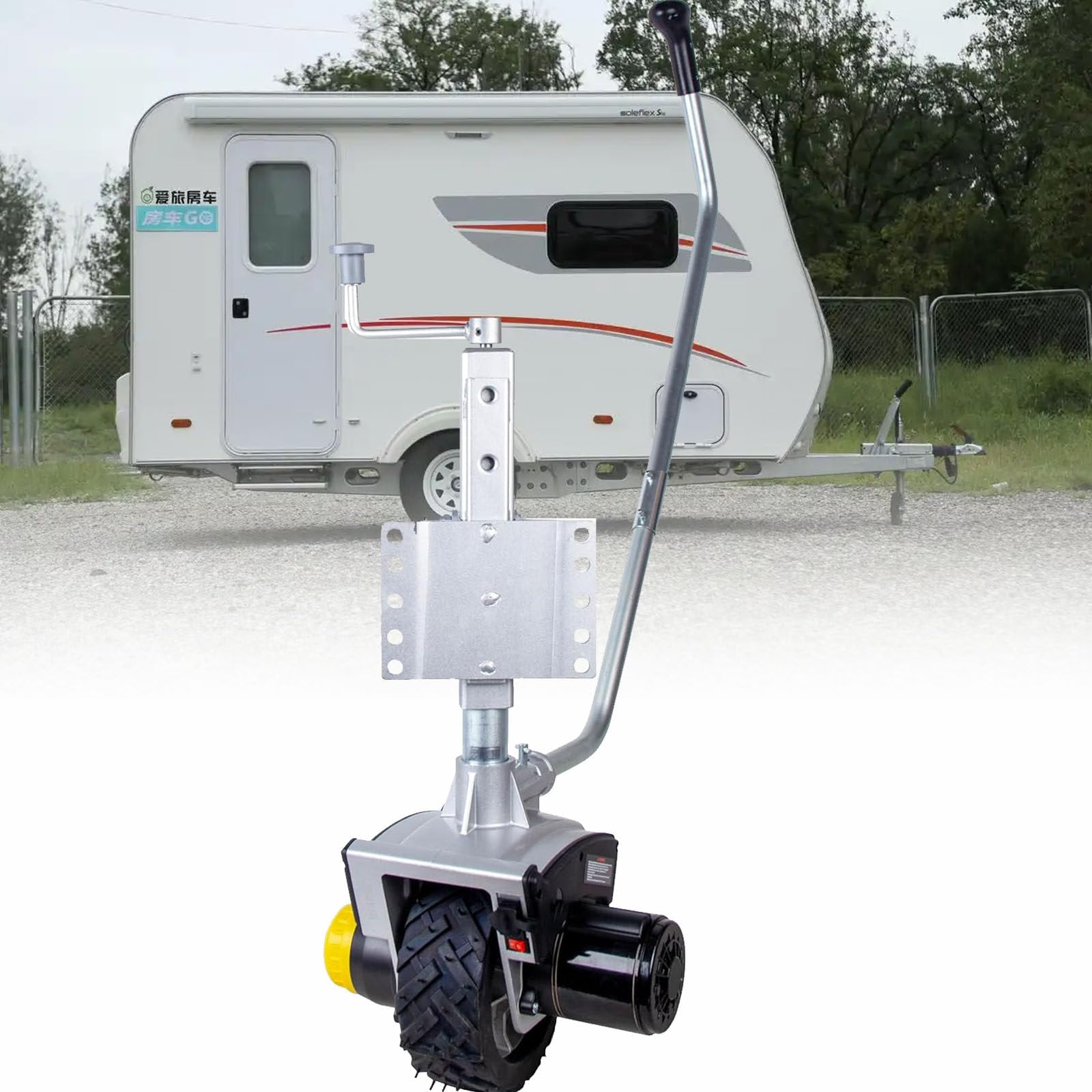 Motor eléctrico de remolque con potencia de 350 W, capacidad de 5500 libras, funcionamiento de 12 V para un fácil posicionamiento de caravana y caravana
