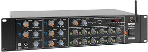 Pyle 12-Channel Wireless Bluetooth Power Amplifier - 6000 Watts, Multi-Zone Audio Mixer with USB, SD, AUX, and Digital Display