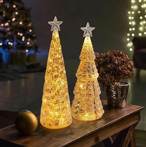 Decoraciones de Navidad para interiores 2023, árbol de Navidad artificial de mesa iluminado, mini árboles de Navidad, escritorio creativo, mesa,