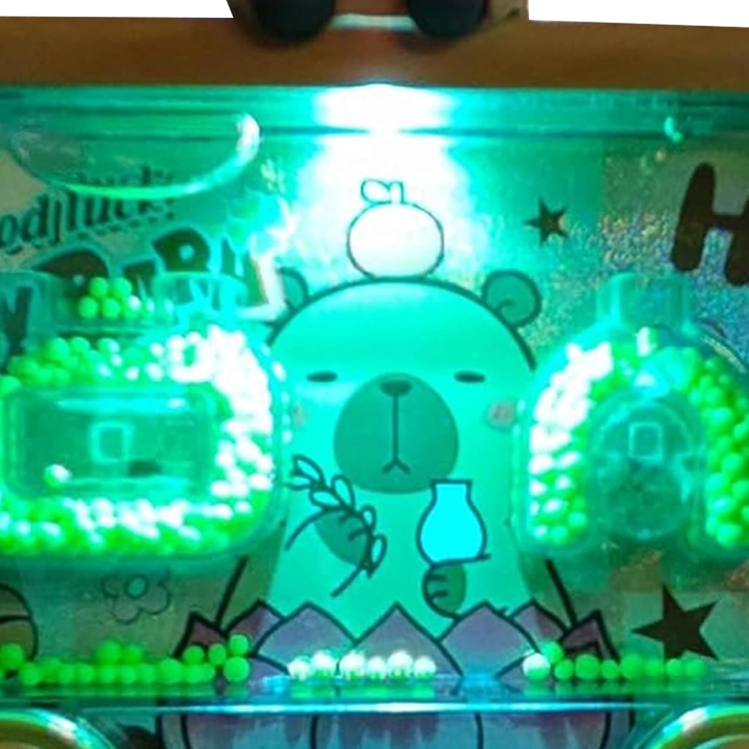 Pinball Toy - Capybara Water Bead Game, Double-Button toss Toy with LED Light, Handheld Activity | 1-Pack Travel Entertainment for Children Boy Girl Youth Adult Student Travel School