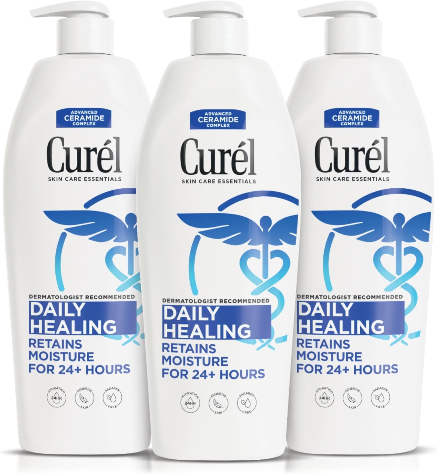 Daily Healing Body Lotion for Dry Skin, Hydrating Body Lotion with Advanced Ceramides Complex, Dermatologist Recommended, 13 Oz, Pack of 3