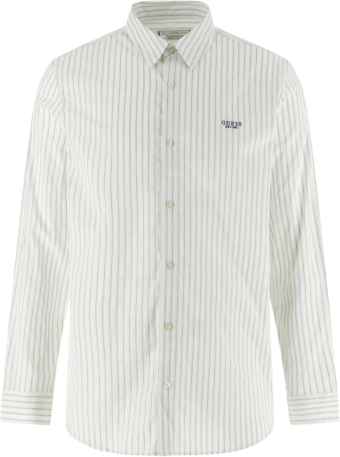 Guess Mens Eco Long Sleeve Yarn Dyed Jacquaurd Striped Shirt
