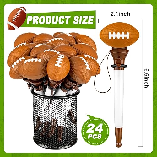 Miniatura 4 de HFAYDZSW 24 bolígrafos de aro de fútbol, divertidos temas deportivos, novedosos bolígrafos de tinta negra para fiesta de cumpleaños, premios,