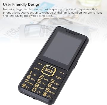 Sxhlseller Big Button Cell Phone for Seniors, Ultra Thin 2.6 Inch Emergency Phone, Two Flashlight, BT 0.3MP Camera, Senior Cell Phone 2G with Voice Announcement Black