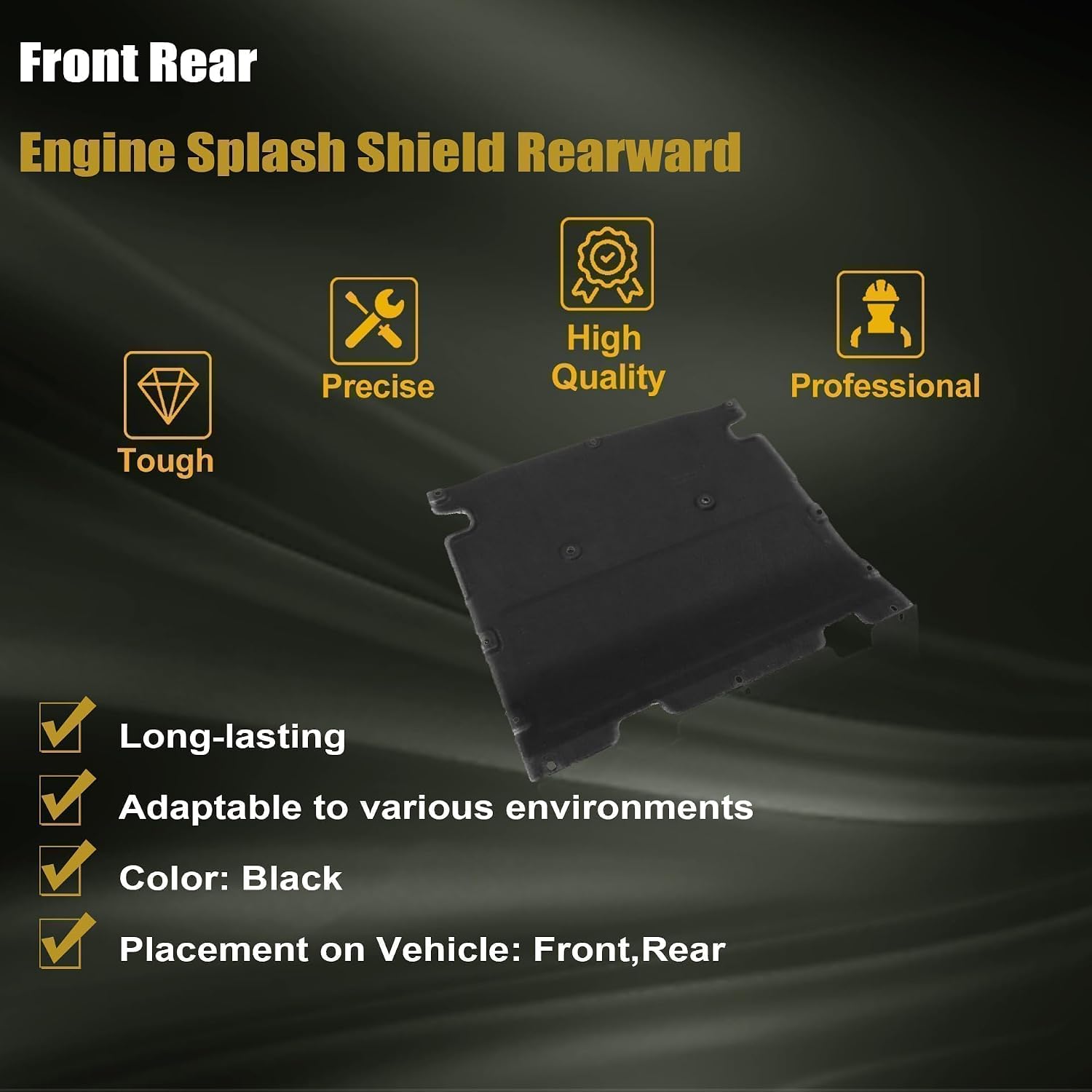 GXARTS Front Black Engine Splash Shield Rearward 80B863821A Compatible with Audi Q5 Q5 PHEV SQ5 2018-2023