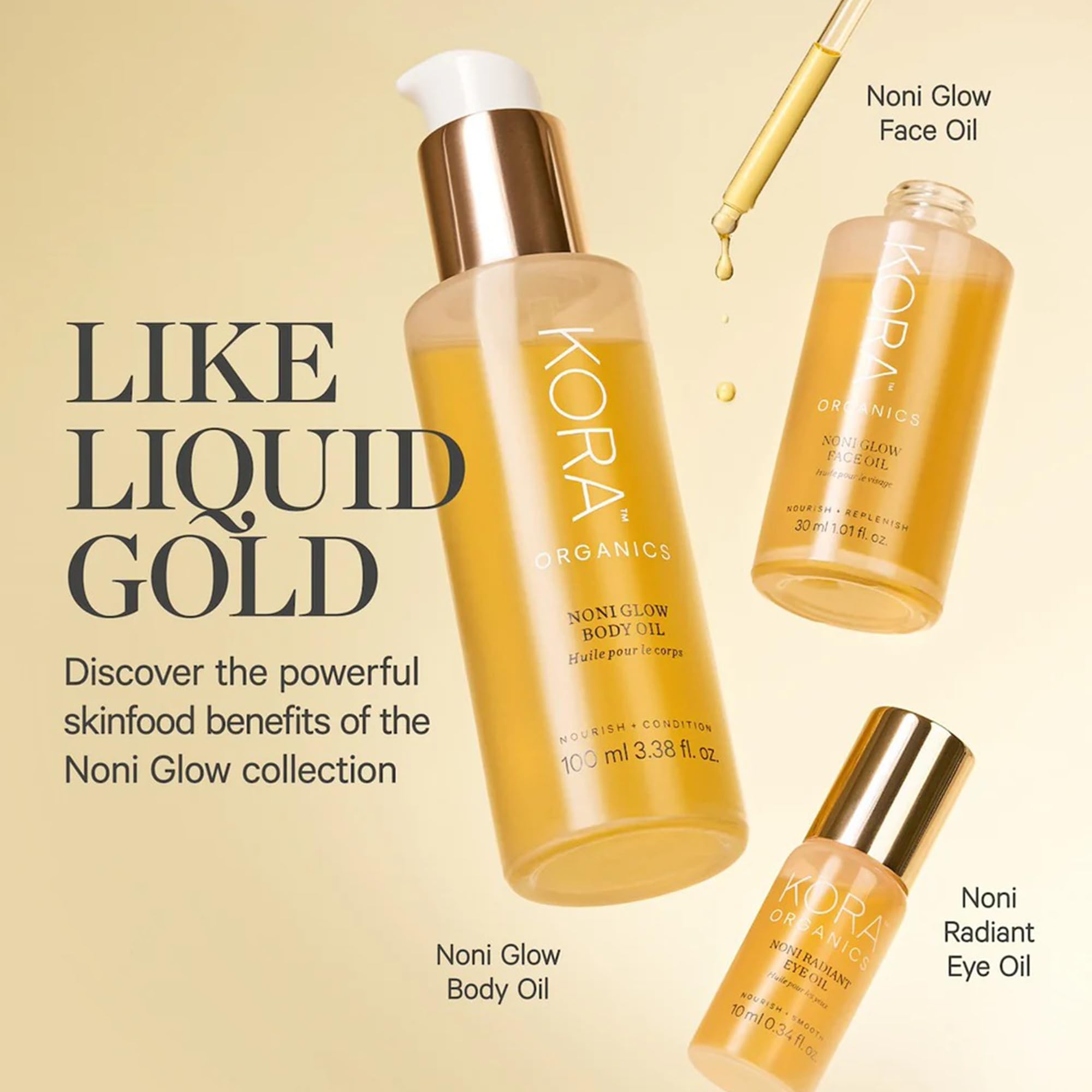 KORA Organics Noni Radiant Eye Oil with Rose Quartz Roller Ball Applicator, Under Eye Roller Serum That Helps Reduce Puffiness, Dark Circles & Wrinkles, Certified Organic, Cruelty Free, 0.34 fl oz