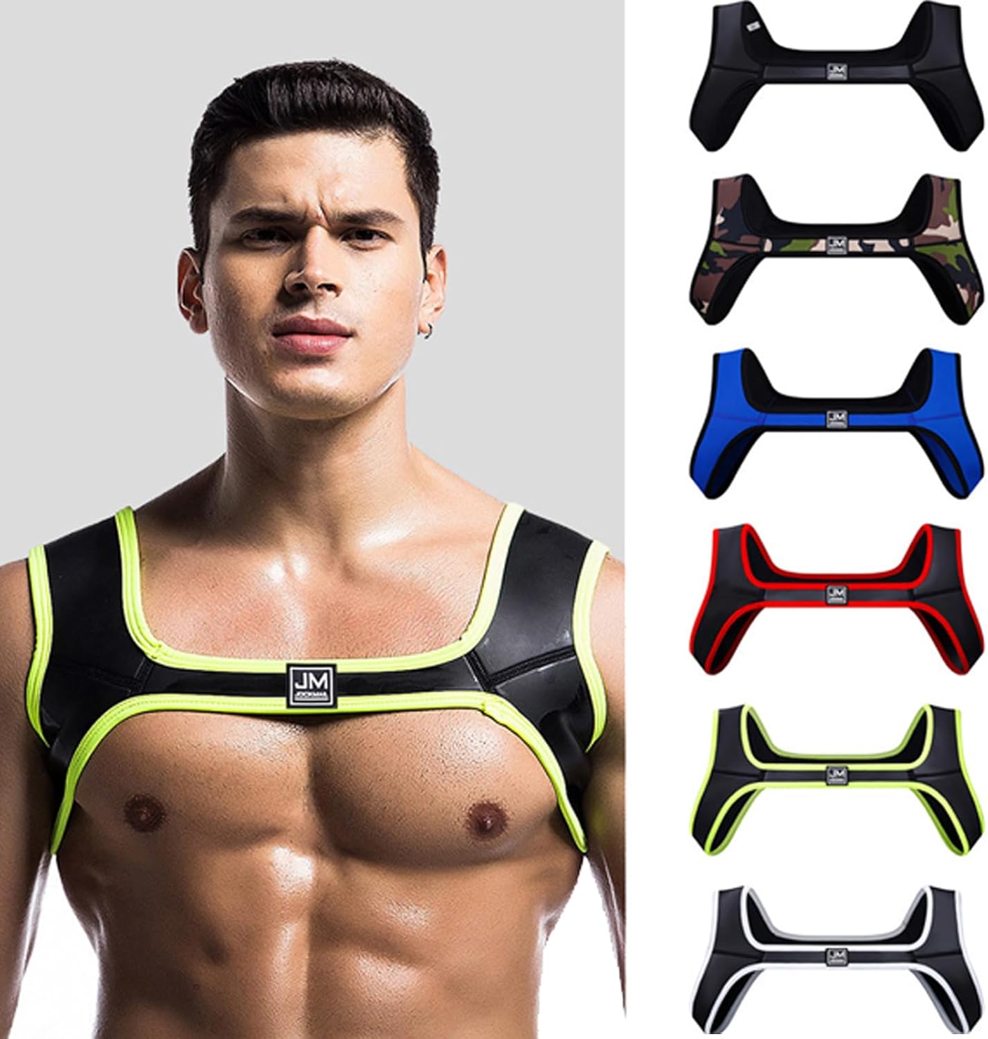 JOCKMAIL Men's Neoprene Harness with Elastic Shoulder Straps - Muscle Chest Harness - Image 5
